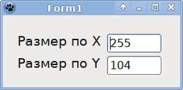 Вид создаваемой формы